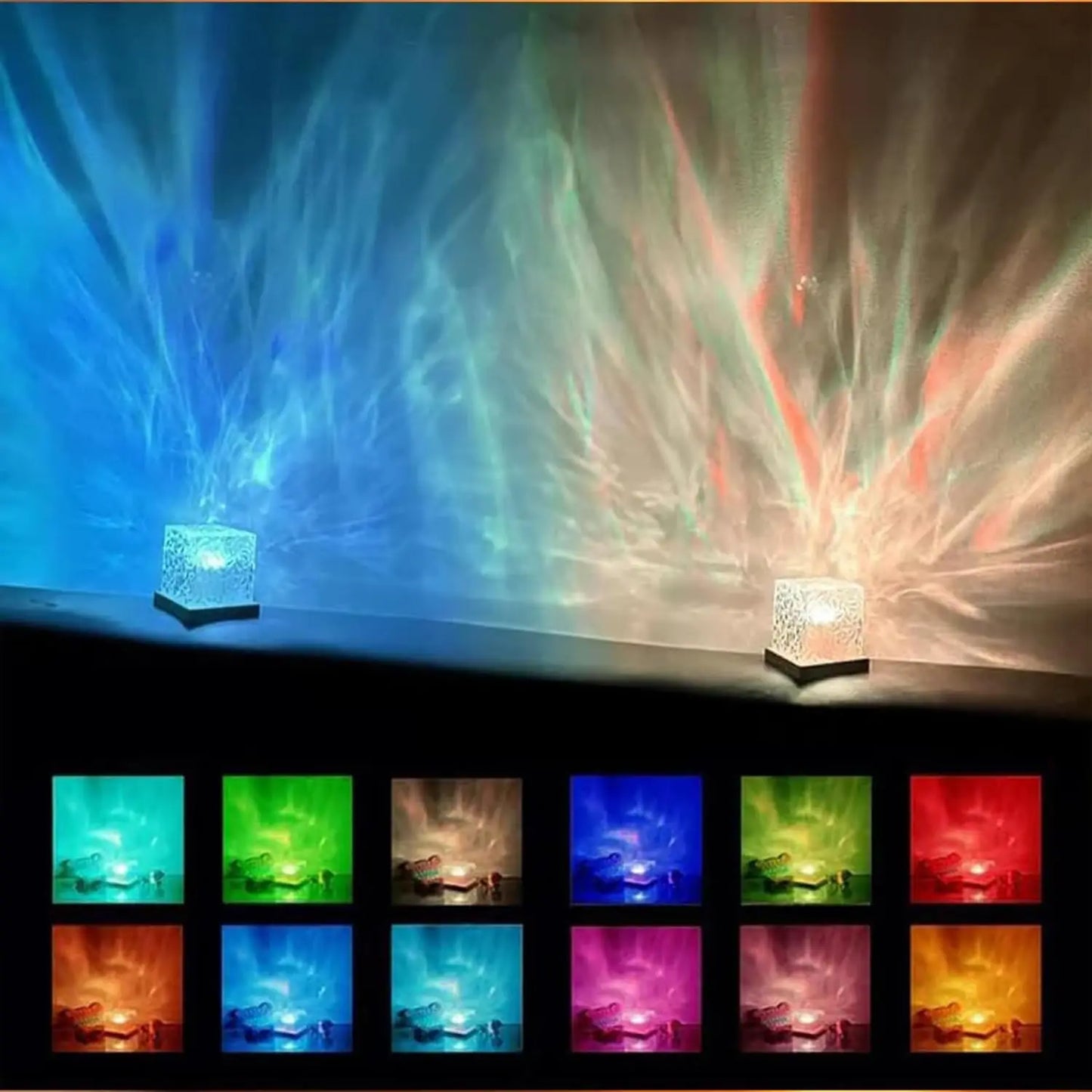 Ocean Wave Projector Light 16 Colors Midnight Aura Aurora Glow Lamp