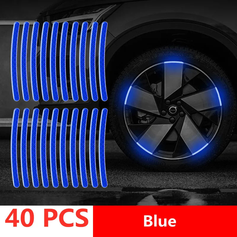 Car Wheel and Door Handle Hub Reflective Stripes